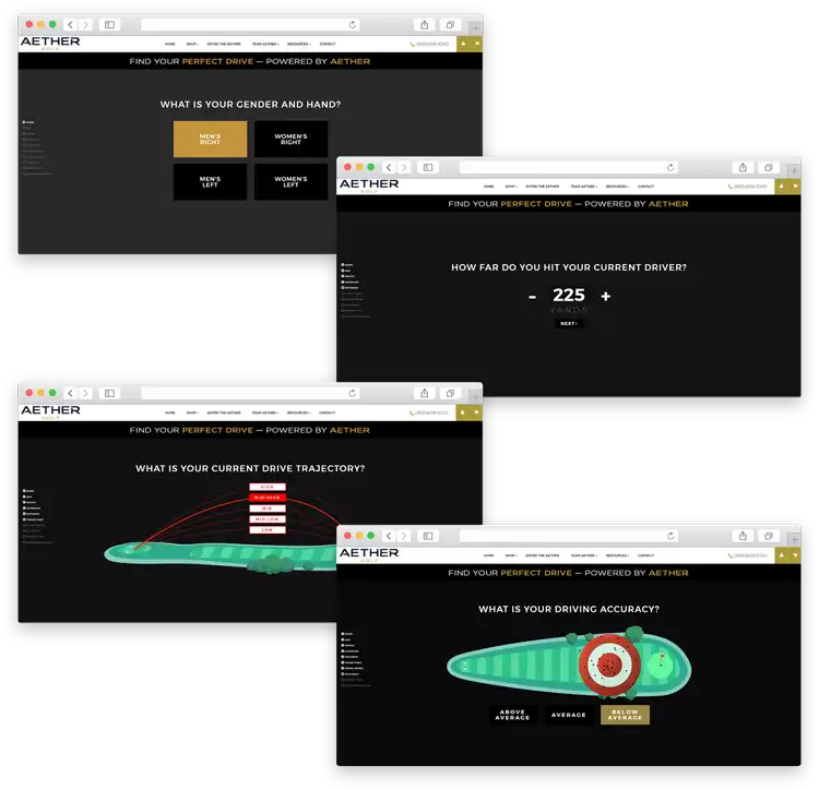 Screenshots of the App gathering customer data