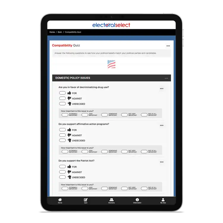 ElectoralSelect's Matching Quiz